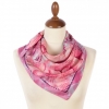 Premium scarf Astromelia, crepe de chine silk - 65x65cm