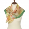 Premium scarf Poinsenttia, crepe de chine silk - 65x65cm