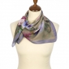 Premium scarf Pansy, crepe de chine silk - 65x65cm