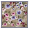 Premium scarf Pansy, crepe de chine silk - 65x65cm