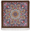 Premium shawl Silver Creek, wool, brown - 125x125cm