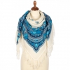 Premium shawl Rose Garden, wool, ivory - 125x125cm