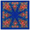 Premium scarf My Garden wool, blue - 72x72cm