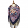 Premium shawl Seasons Winter, wool, blue marin - 148x148cm