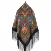 Premium shawl My magic Mirror, wool, black - 148x148cm