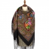 Premium shawl My magic Mirror, wool, black - 148x148cm