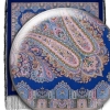 Sal premium Eastern tale din lana, bleumarin, 148x148cm