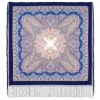 Premium shawl Eastern tale, wool, bleumarin - 148x148cm