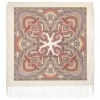 Premium shawl Magic design, wool, greige - 148x148cm