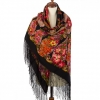 Premium shawl Galina, wool, black - 148x148cm