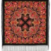 Premium shawl Galina, wool, black - 148x148cm