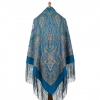 Premium shawl Mysterious Evening, wool, blue marin - 148x148cm