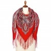 Premium shawl Sea Princess, wool, red - 135x135cm