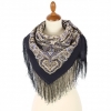 Premium scarf Light in the Palms, wool, mov indigo - 89x89cm