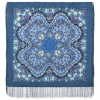 Premium scarf Night is Light, wool, vintage blue - 89x89cm