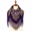 Premium scarf The Best Day, wool, purple velvet - 89x89cm