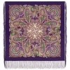 Premium scarf The Best Day, wool, purple velvet - 89x89cm