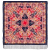 Premium shawl Lace, silk, navy blue - 130x130cm