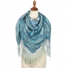 Premium shawl Magnificent Century, silk, sandy blue - 130x130cm