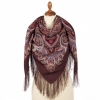 Premium shawl Waiting for the Holiday, wool, burgundy mauve - 125x125cm