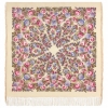 Premium shawl Rejuvenating Apples, wool, peach beige - 125x125cm