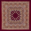 Premium shawl Magical Dance, wool, garnet - 125x125cm