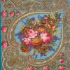 Premium shawl Autumn lace, wool, marin blue - 125x125cm