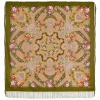 Premium shawl Magic Power of Love, wool, khaki - 146x146cm