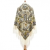 Premium shawl Foggy Morning, wool, ivory 3- 146x146cm