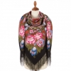 Premium shawl Song of the Fairy Forest, wool, black - 146x146cm