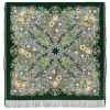 Premium shawl Song of the Fairy Forest, wool, intense green - 146x146cm