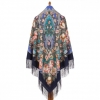 Premium shawl Song of the Fairy Forest, wool, blue - 146x146cm