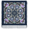 Premium scarf Fireside, wool, navy blue - 89x89cm