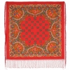 Premium shawl Medallions, wool, red - 148x148cm