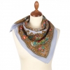 Premium scarf Merry Days, wool, light blue - 72x72cm