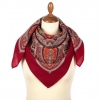 Premium scarf Eastern Princess, wool, garnet - 89x89cm