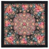 Premium scarf Flower Nymph, wool, black - 89x89cm