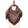 Premium scarf Sunday morning, wool, brown - 89x89cm