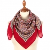 Premium scarf Sunday morning, wool, red - 89x89cm