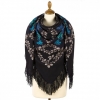 Premium shawl Rowan, wool, black - 146x146cm