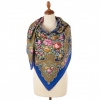 Premium shawl Bereginya, viscose, intense blue - 135x135cm