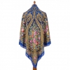 Premium shawl Bereginya, viscose, intense blue - 135x135cm