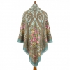 Premium shawl Bereginya, viscose, vintage green - 135x135cm