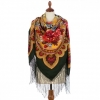Sal premium Seasons-Autumn din lana, negru, 148x148cm