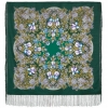 Premium scarf White Nights Lacy Dreams, wool, intense green - 89x89cm