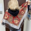 Premium scarf Solveig, wool, grey - 89x89cm