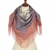 Premium scarf Solveig, wool, vintage salmon - 89x89cm