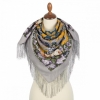 Premium scarf Fireside, wool, grey- 89x89cm
