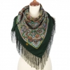 Premium scarf Townswoman, wool, intense green - 89x89cm