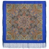 Esarfa premium Townswoman din lana, albastru indigo, 89x89cm